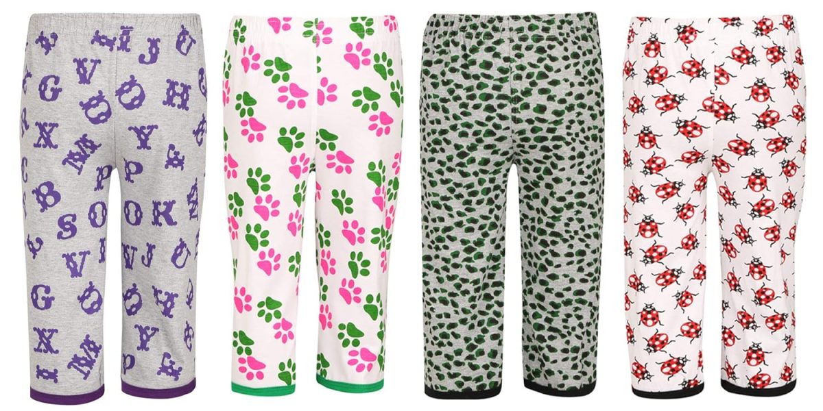 SINI MINI Sinimini Girls Three Fourth Cotton Printed Capri with bio wash (Pack of 4). - Image 2