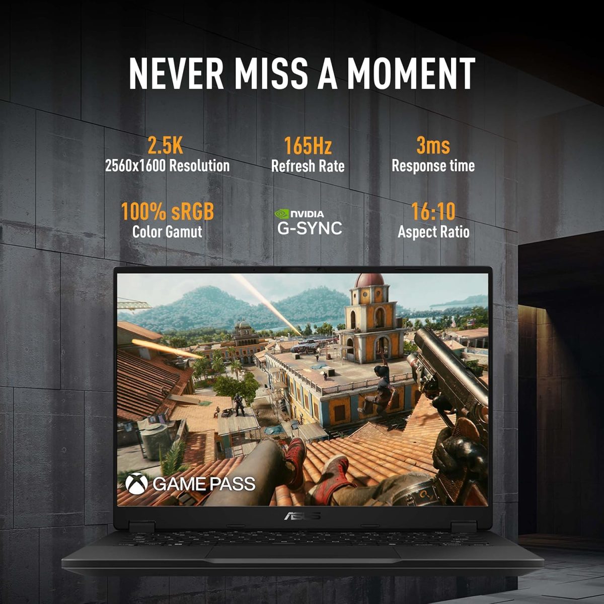 ASUS TUF Gaming A14,AMD Ryzen AI 9 HX 370 Gaming Laptop(NVIDIA RTX 4060-8GB/100W TGP/16GB/1TB/2.5K QHD+/14"/165Hz/Windows 11/M365 Basic (1Year)*/Office Home 2024/Jaeger Gray/1.46 Kg) FA401WV-RG475WS - Image 4