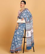 BLOCKS OF INDIA Hand Block Print Cotton Sarees For Women with Unstitched Blouse Piece - Image 4