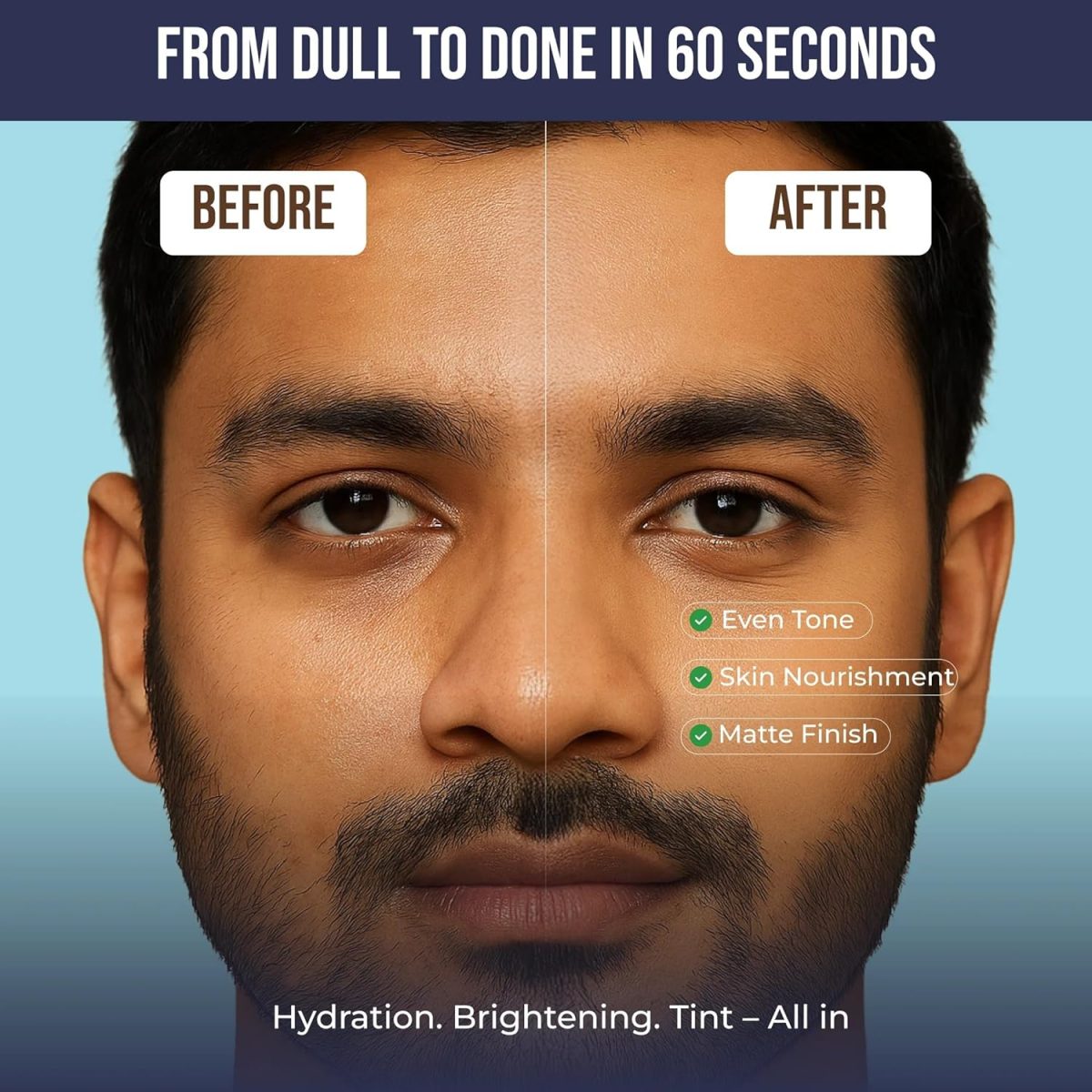 Yaanman Tinted Moisturizer For Men, 30Gm (Light) | Bb Cream | Improves Uneven Skin Tone| Hydrating And Light Weight, Non Sticky Makeup | With Kale Oil & Trehalose - Image 6
