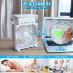 JOY JESTURE Portable Mini AC Cooler Fan for Room Cooling - Rechargeable Air Conditioner With Water Cooler and Humidifier - Hanging Closet Shelves - Image 4
