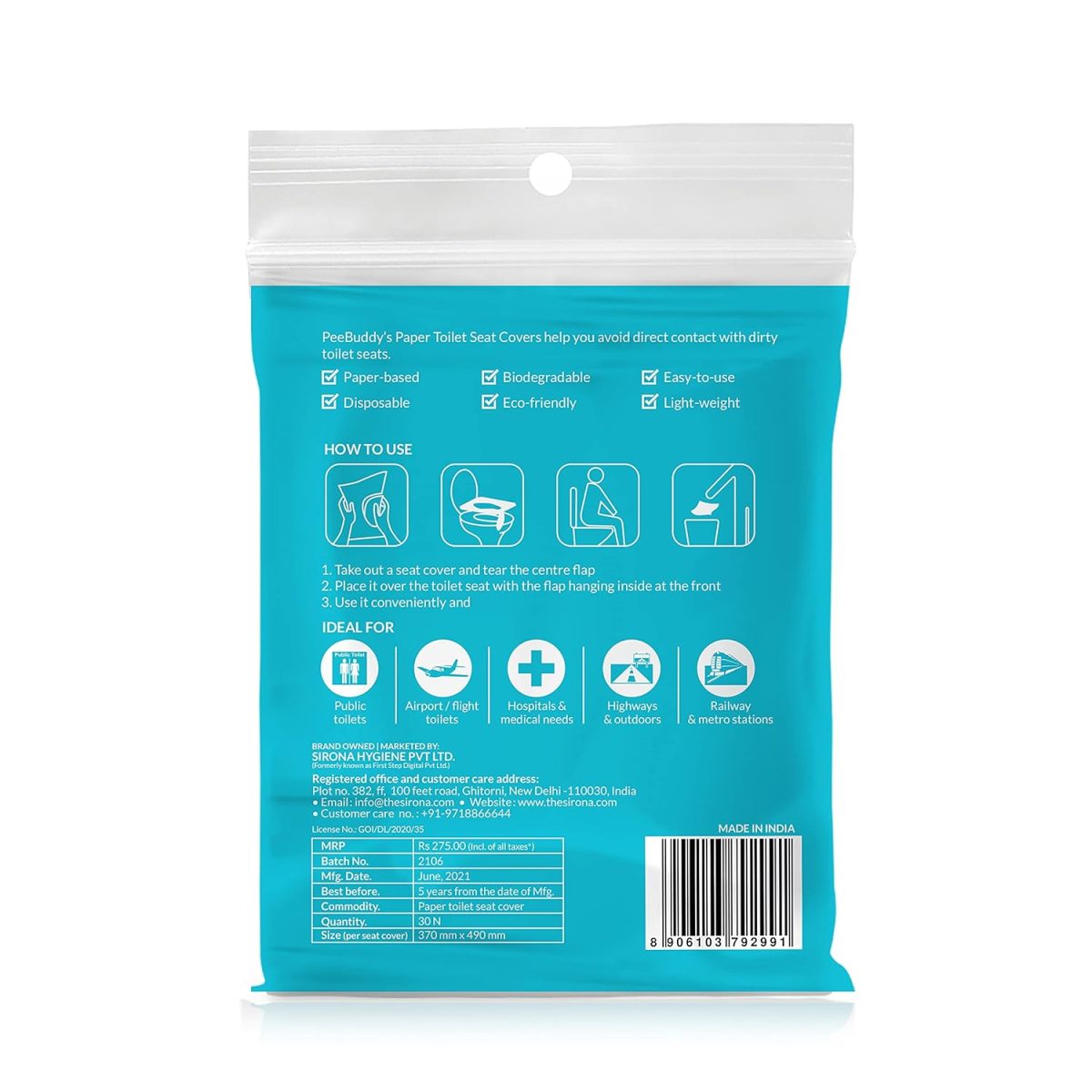 PEE BUDDY Disposable Toilet Seat Covers - 30 Sheets | No Direct Contact with Unhygienic Seats| Easy To Dispose| Nature Friendly| Must Have For Women and Men - Image 9