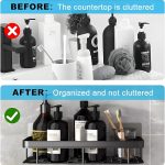 MorivaHomes Multipurpose Self-Adhesive Aluminium Bathroom Wall Mounted Storage Organizer Shelf Holder/Rack/Bathroom Accessories (Pack of 2, Black) - Image 3