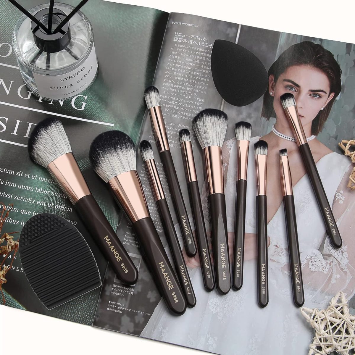 Makeup Brushes,MAANGE 10 PCs Professional Makeup Brushes Set(Brown) - Image 7