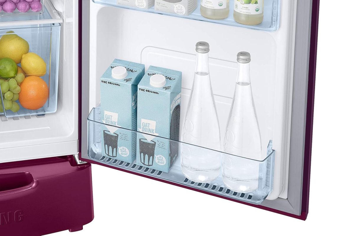 Samsung 183 L, 3 Star, Digital Inverter, Direct-Cool Single Door Refrigerator (RR20C1823CR/HL, Red, Camellia Purple, Base Stand Drawer) - Image 5