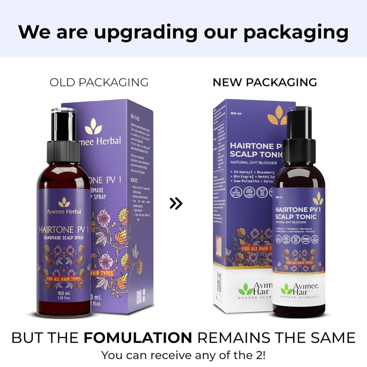 Avimee Herbal Keshpallav Hair Oil (100 ml) & Hairtone PV 1 Scalp Spray (100 ml) Combo Pack | Hair Fall Control Kit | Super Saver Combo - Image 4