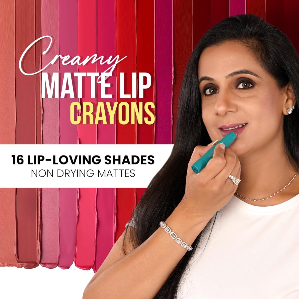 Parul Garg Beauty All-Time Bestsellers Lip Crayon Set | Top 3 Creamy Matte Lipsticks | Rose Pink, Berry & Fuchsia | Bestselling Shades | Vegan, Paraben-Free | Made in India (Dusky Hues) - Image 3