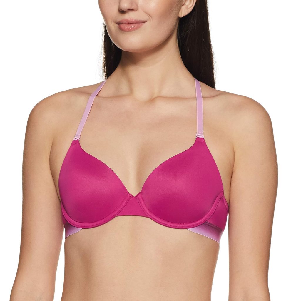 Amante Crossback Padded Underwire Plunge Stretch T-Shirt Bra