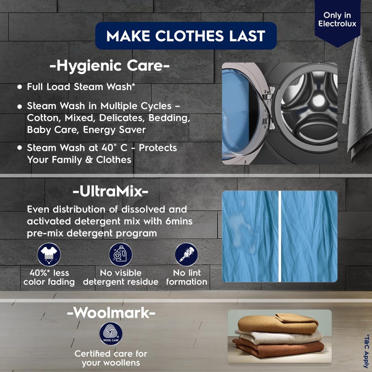 Electrolux 9kg 5 Star Fully Automatic Front Load Washing Machine with UltraMix, Full Load Vapour Wash for Sustainable Clothing, Hygienic Care, EcoInverter, Dark Silver, UltimateCare 500, EWF9024R5SB - Image 2