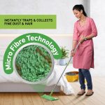 Scotch-Brite Multi-purpose Microfiber Flat Mop with 1 extra refill for Dry & Wet Cleaning, 360 degree Rotating head and Telescopic handle, suitable for Floor, Glass, Ceiling and Walls (Green) - Image 2