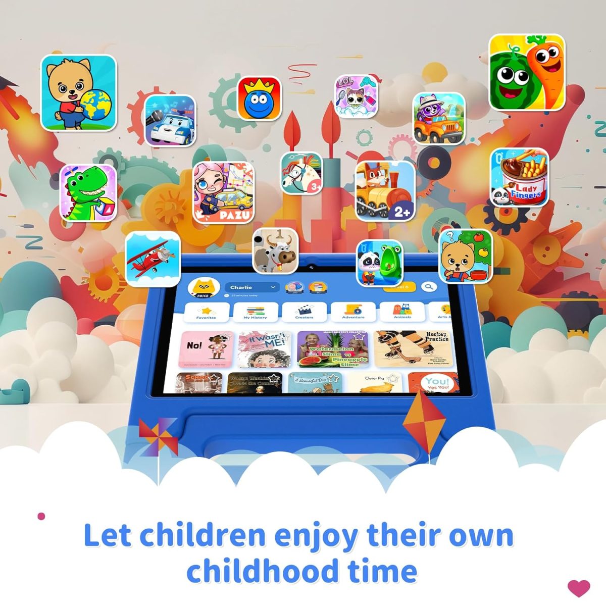 CFVOCUY 2025 Kids Tablet, 10.1" Children's Tablet with Case, Quad-Core, 2+32GB Storage (1TB Expand), Pre-Installed Educational Apps and Parental Control, WiFi, for Ages 4-14, Eye Protection Mode - Image 2