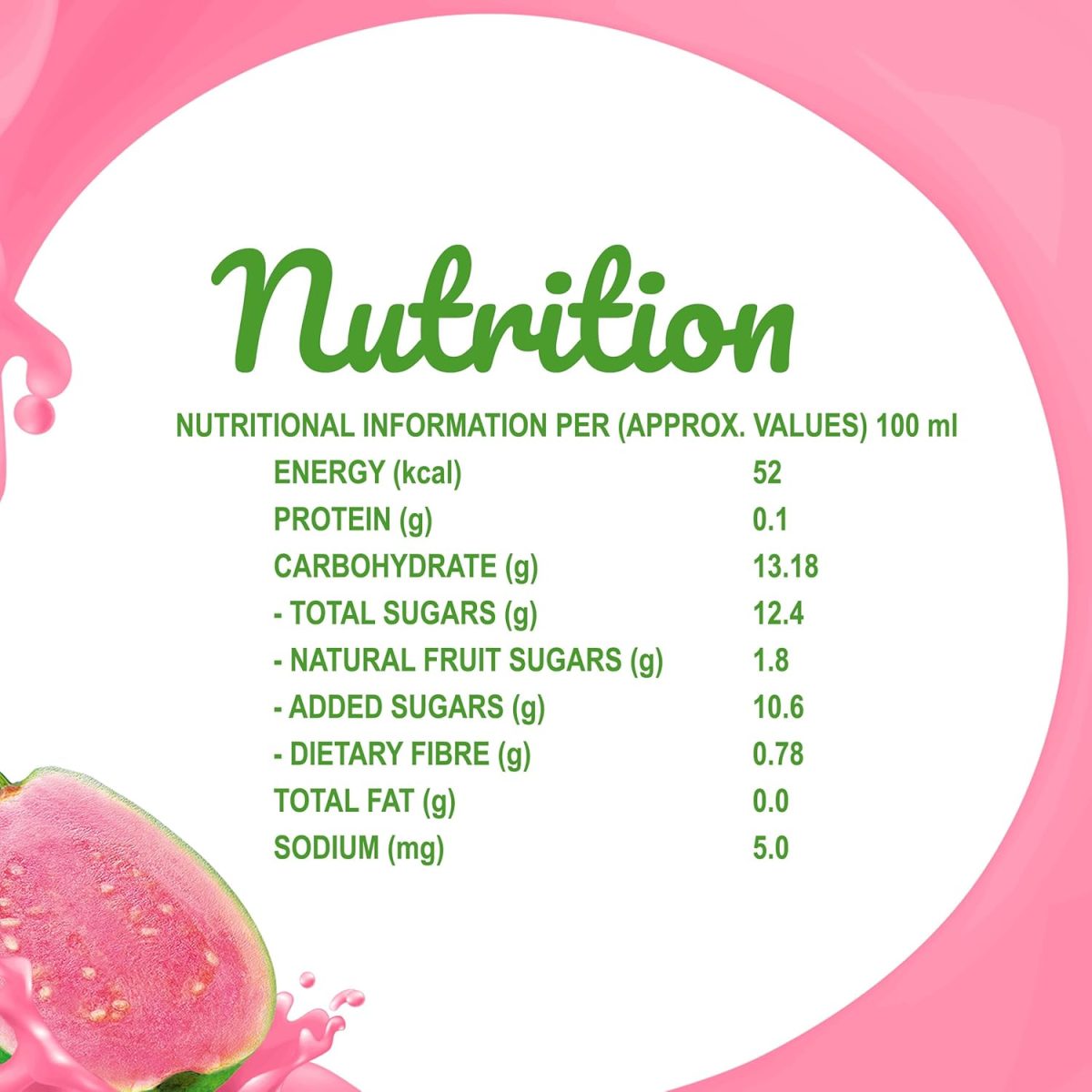 B Natural Guava Juice, Goodness of Fiber, Vit C & E, Made with 100% Fruit Pulp and 0% Concentrate, 1 litre - Image 2