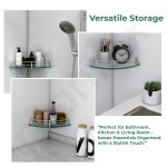 Plantex Glass Shelf for Bathroom Wall/Glass Corner Shelf for Bathroom Shelf for Wall Glass/Bathroom Corner Organizer (9x9 inch) - Pack of 3 - Image 7