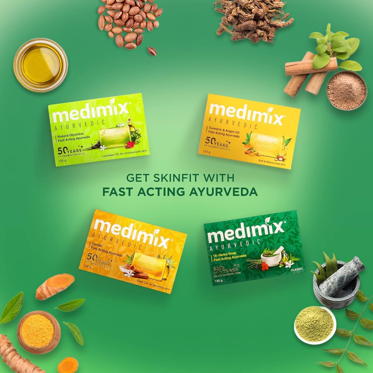 Medimix Ayurvedic Classic 18 Herbs Soap, 125 g (Pack of 8) - Image 10