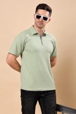 madfrog Men's Solid Zip Polo Neck T-Shirt | Polyester Blend | Regular & Comfort Fit - Image 7