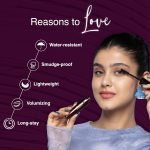 Dazller Eterna Black-finity Kajal, 0.35g, + Mascara With Herbal, 15g, Matte, Ultra-creamy Texture, Rich Color Payoff, 8-hr Power Stay, Waterproof, Smudge-free, Enriched with Herbal - Image 2