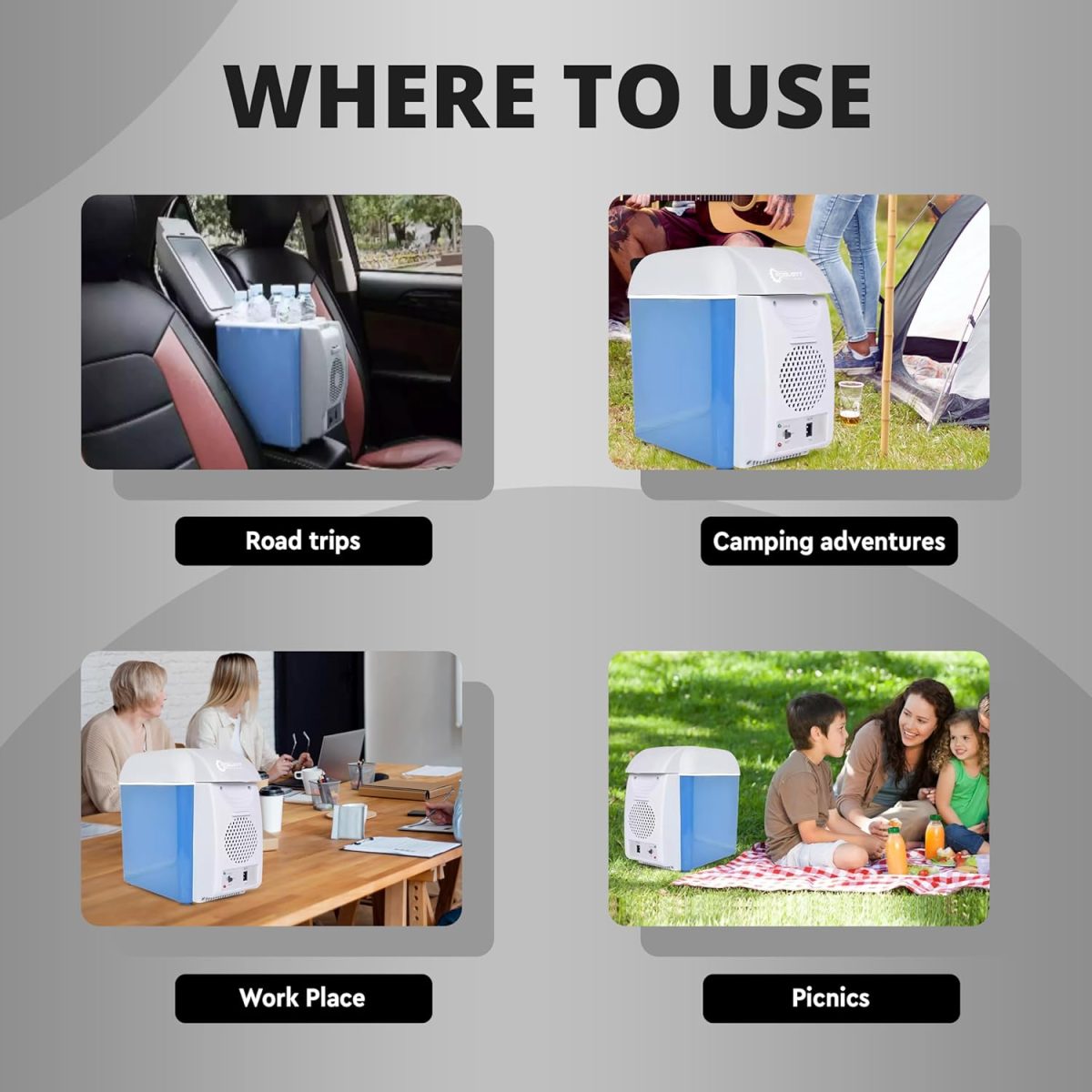 Robustt Mini Refrigerator - Frost Free Compact And Portable With 7.5 Liter Capacity, Food Grade, Low Noise And Thickened Inner Liner, Suitable For Car Use (Pack Of 2) Blue - Image 8