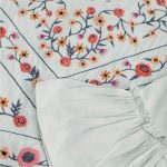 Cherry Crumble Sea Green Embroidered 100% Cotton Full Sleeves Round Neck Casual Wear Regular Fit Embroidered Summer Top for Girls - Image 3