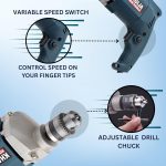 KHADIJA Drill Machine 10mm With Free 13Pcs HSS Drill Bits & 1Pc Masonary Bit Combo 6 Months Warranty (Blue) - Image 4