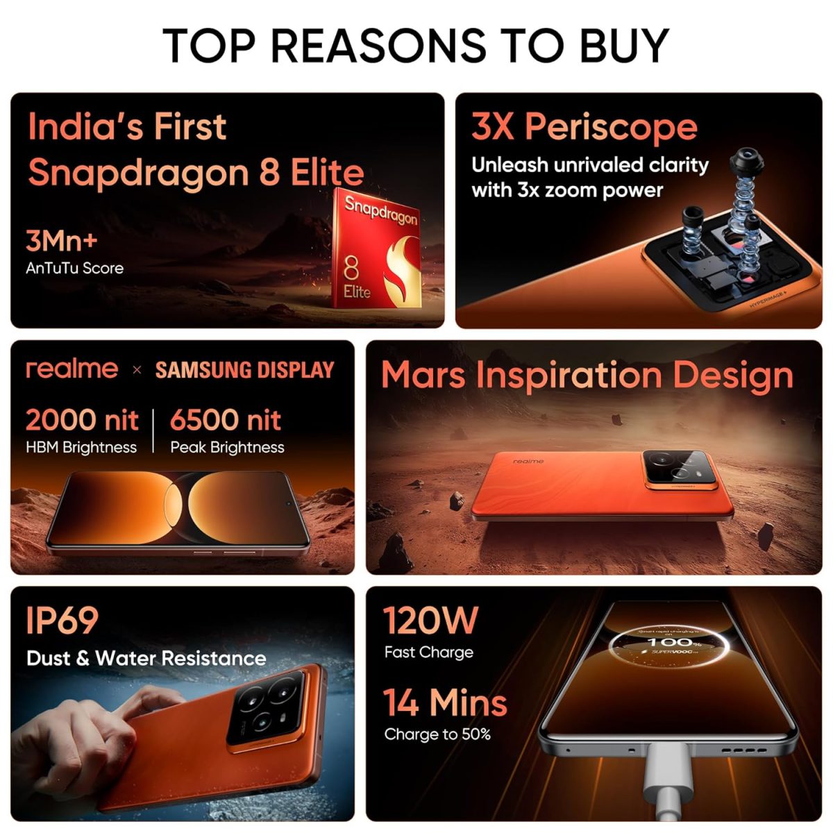 realme GT 7 Pro (Mars Orange,12GB+256GB) | India's First Snapdragon 8 Elite Processor | 3X Periscope Flagship Camera| RealWorld Eco² OLED Plus Display - Image 3