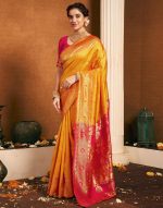 SIRIL Women's Paithani Silk Saree | Chandrakor Paithani Saree With Unstitched Blouse Piece - Image 3