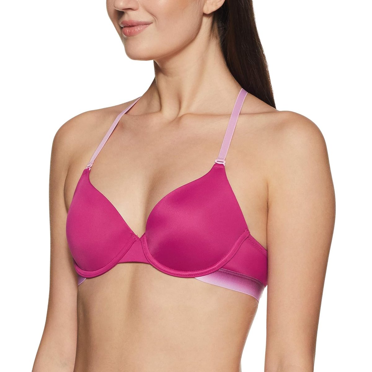 Amante Crossback Padded Underwire Plunge Stretch T-Shirt Bra - Image 3