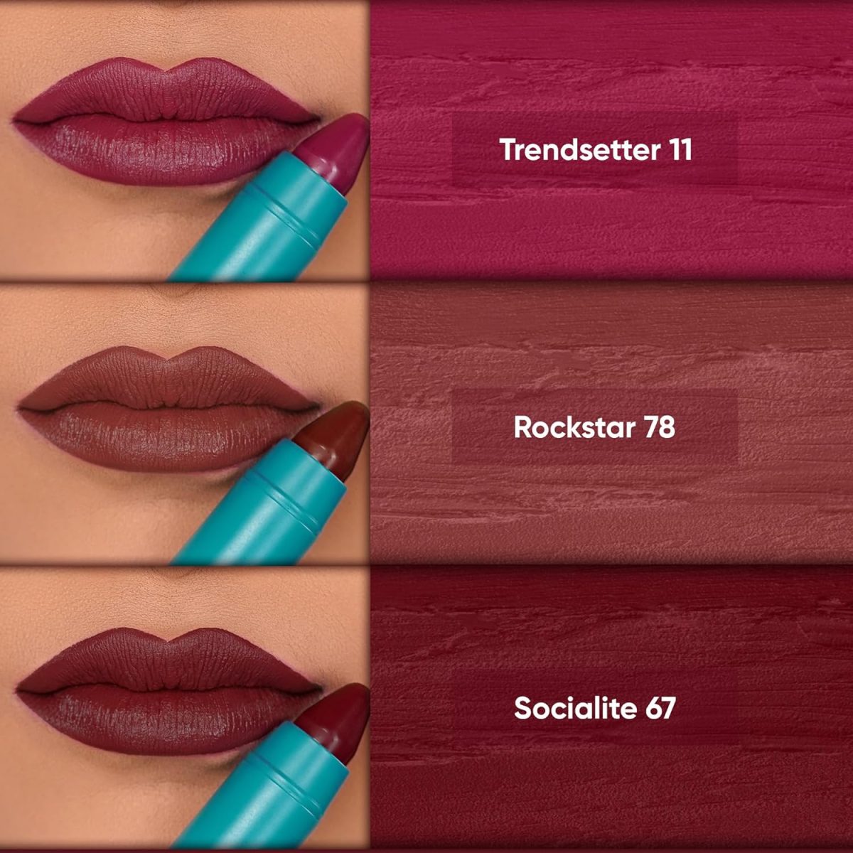 Parul Garg Beauty All-Time Bestsellers Lip Crayon Set | Top 3 Creamy Matte Lipsticks | Rose Pink, Berry & Fuchsia | Bestselling Shades | Vegan, Paraben-Free | Made in India (Dusky Hues) - Image 5