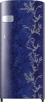 Samsung 184L 1 Star Digital Inverter Direct-Cool Single Door Refrigerator Appliance(RR19C2YCZ6U/NL,Mystic Overlay Blue) Base Stand Drawer
