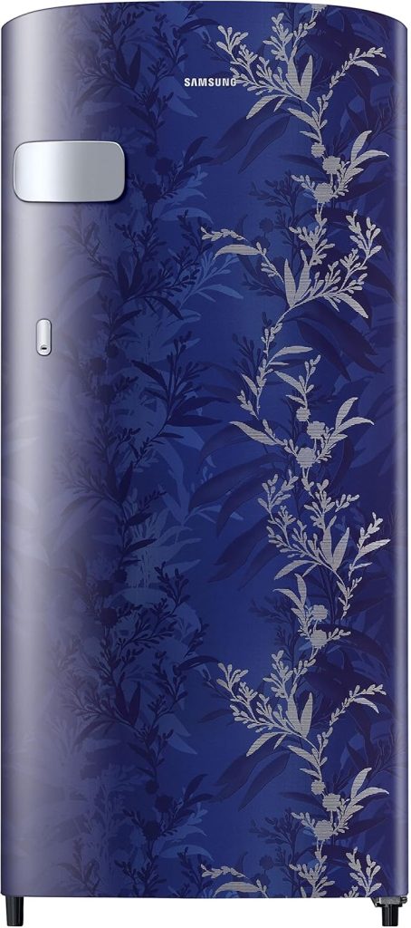 Samsung 184L 1 Star Digital Inverter Direct-Cool Single Door Refrigerator Appliance(RR19C2YCZ6U/NL,Mystic Overlay Blue) Base Stand Drawer