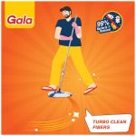 Gala Turbo Triangular Spin Mop Handle with Refill, Durable Replacement Handle with Rubber Grip For Turbo Spin Mop - Image 3