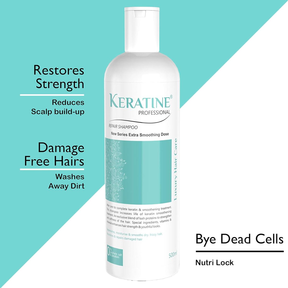 KERATINE PROFESSIONAL® Keratin Shampoo, Hair Mask and keratin Serum(100 Ml) Kit | Sulphate free Repair Shampoo, Repair Hair Mask and Professional Smooth Shine Serum Set for Thin Fine Hair | Pro Treatments for Dry, Damaged & Color Treated Hair. - Image 2