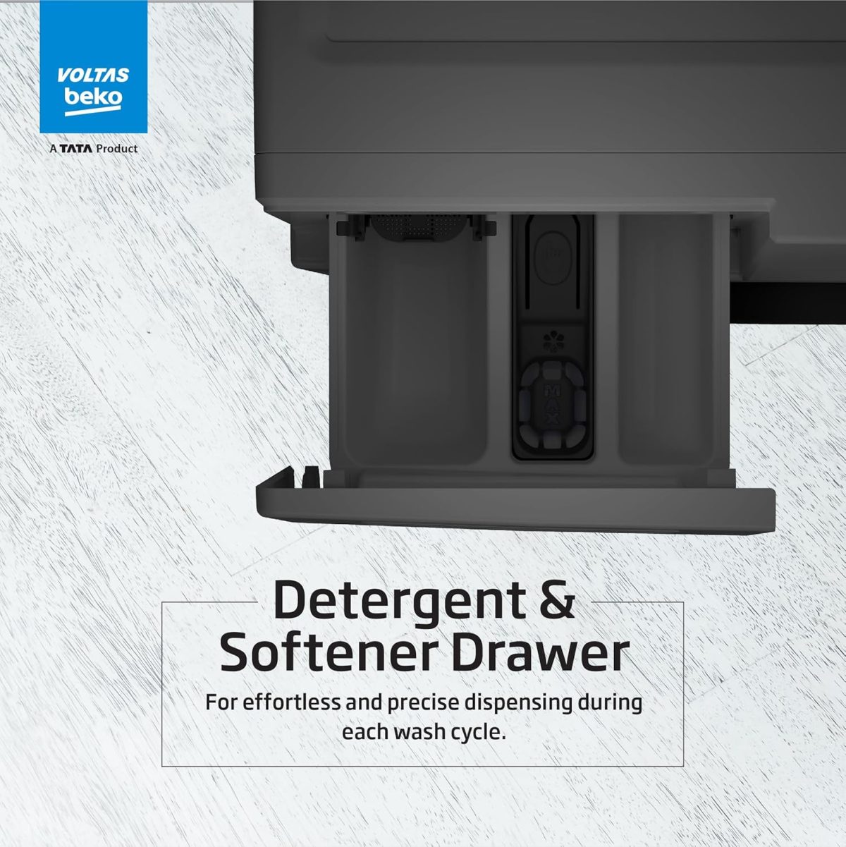 Voltas Beko 8.0kg, Inverter, 5 Star Front Load Washing Machine (WFL8014VTAP, Anthracite), Auto Dosing,Stain Expert - Image 12