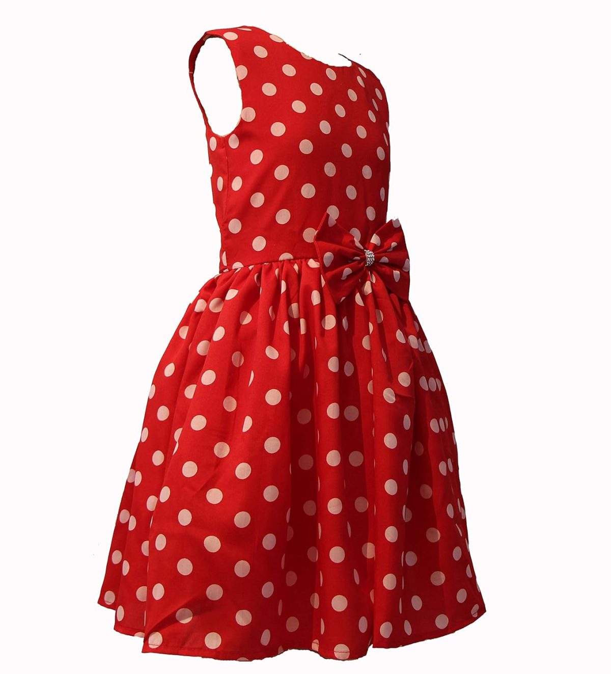 ROZZBY Girl's Skater Mini Frock (SS_025_Red_3-4_Red_3-4 Years) - Image 2