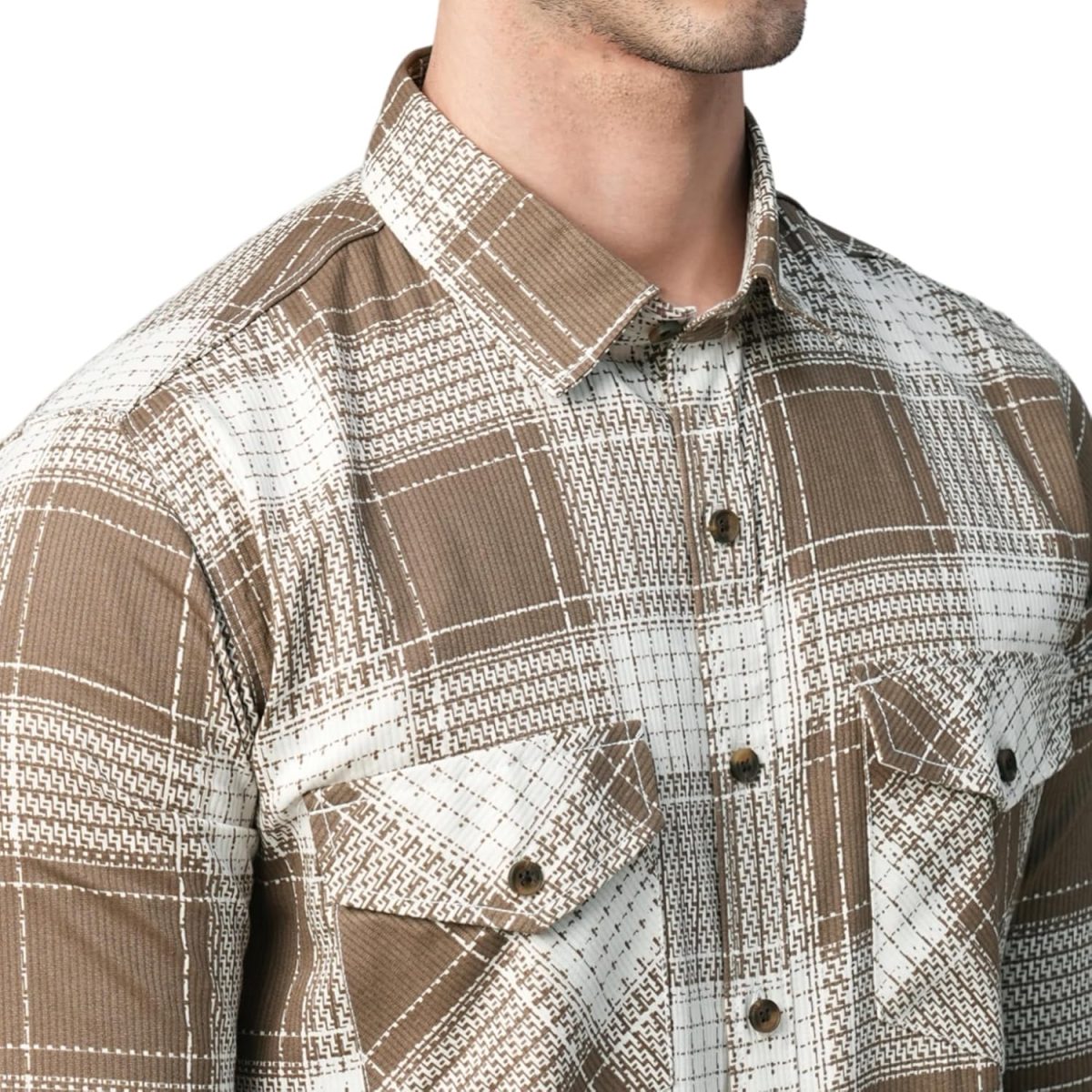 Exclusive Checked Double Pocket Full Sleeves Shirt for Men Multicoloured - Image 2