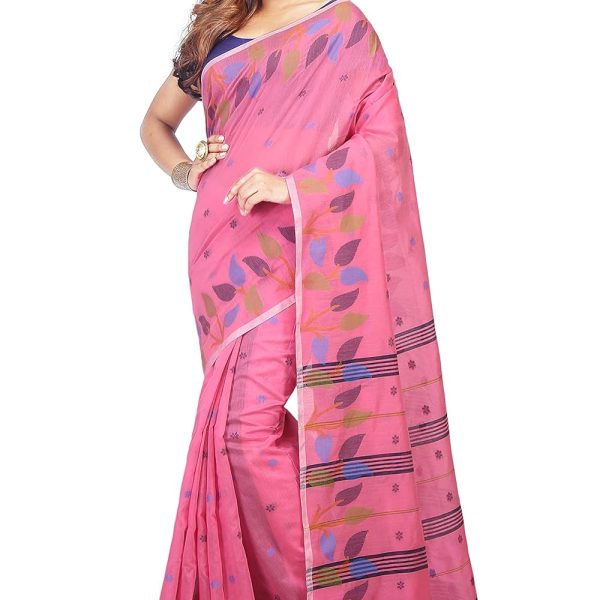 WoodenTant Women's Cotton Saree With Blouse Piece