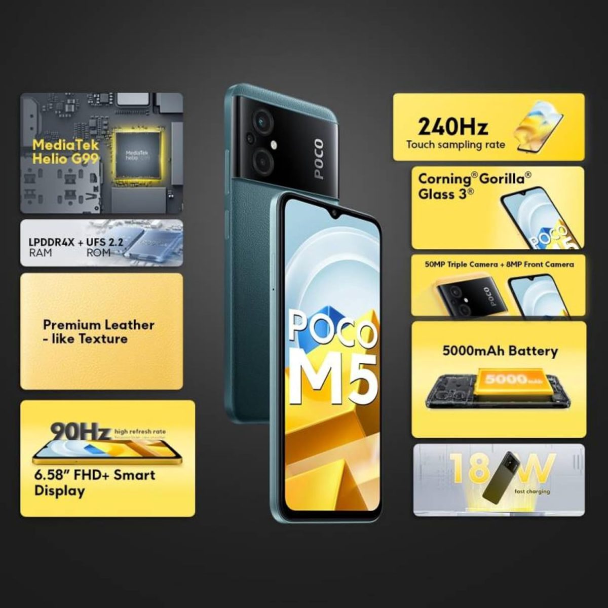 POCO M5 (6 GB RAM, 128 GB Storage) Icy Blue - Image 5