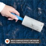 Wooflix Lint Remover with Handle, Protective Cover, and 2 Refills (120 Sheets) - Sticky Roller Brush for Clothes, Furniture, Carpet, Pet Fur, Dust, and Dirt - Image 3