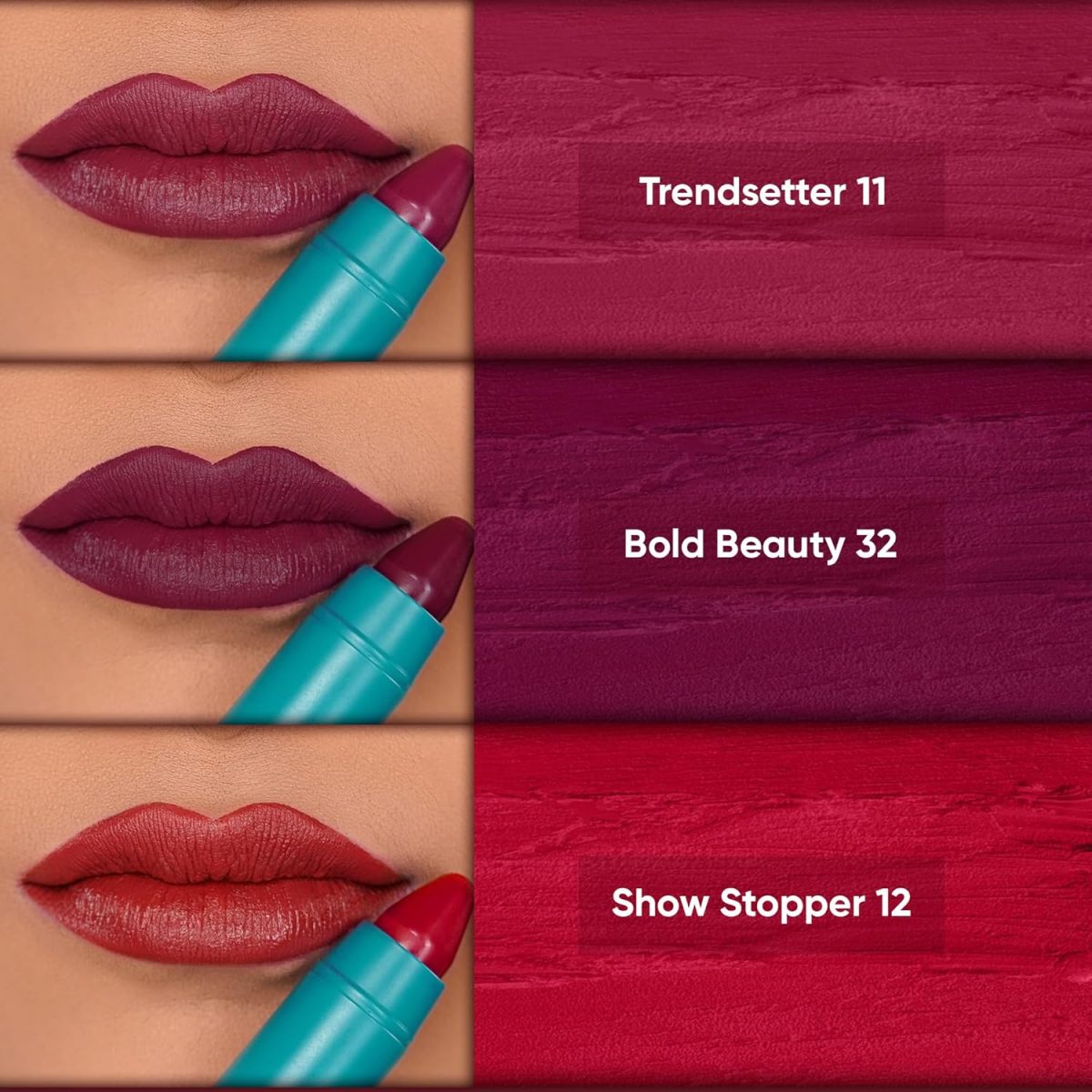 Parul Garg Beauty All-Time Bestsellers Lip Crayon Set | Top 3 Creamy Matte Lipsticks | Rose Pink, Berry & Fuchsia | Bestselling Shades | Vegan, Paraben-Free | Made in India (Best Of Bold) - Image 5