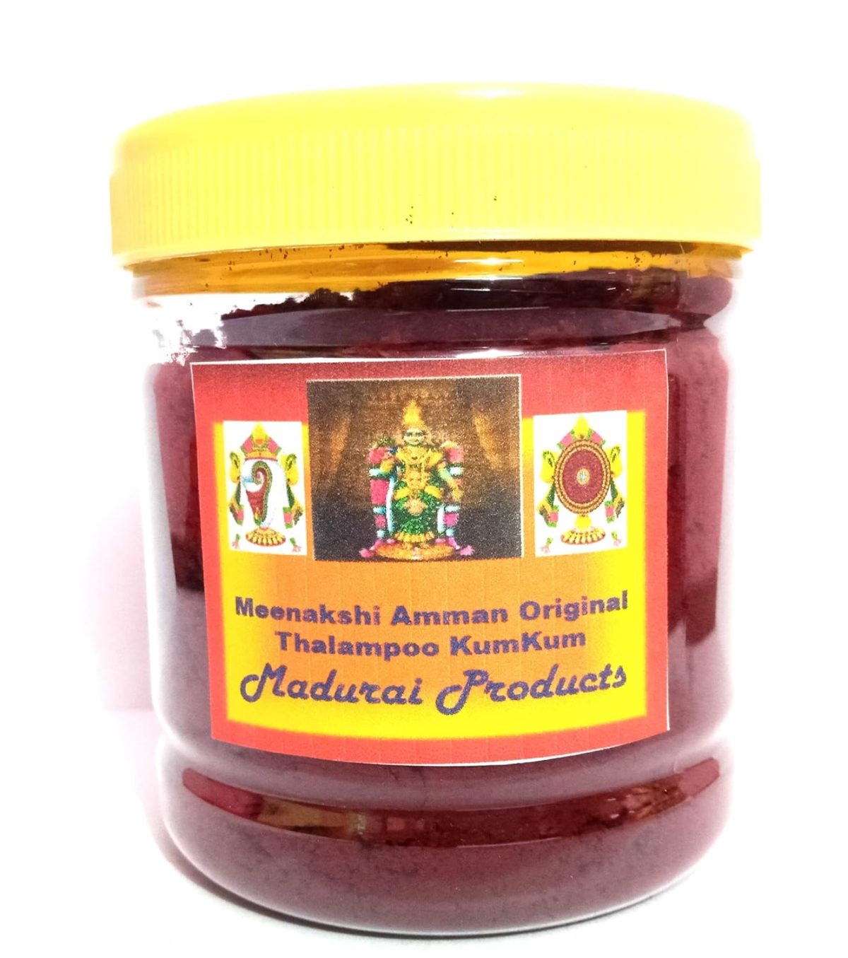 Madurai Products Sree Meenakshi Devi Original Asal Nayam Thalampoo Screw Pine flower Fragrance Red BOTTLE Kumkum kungumam bindi Powder Pack Single Piece 100 GRAMS