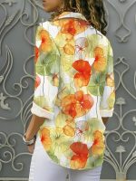 Gufrina Shirt for Women| Long Shirt for Women| Floral Print | Button-Down Western Shirt| Roll-Up Sleeves| Casual Relaxed Fit for Women - Image 5