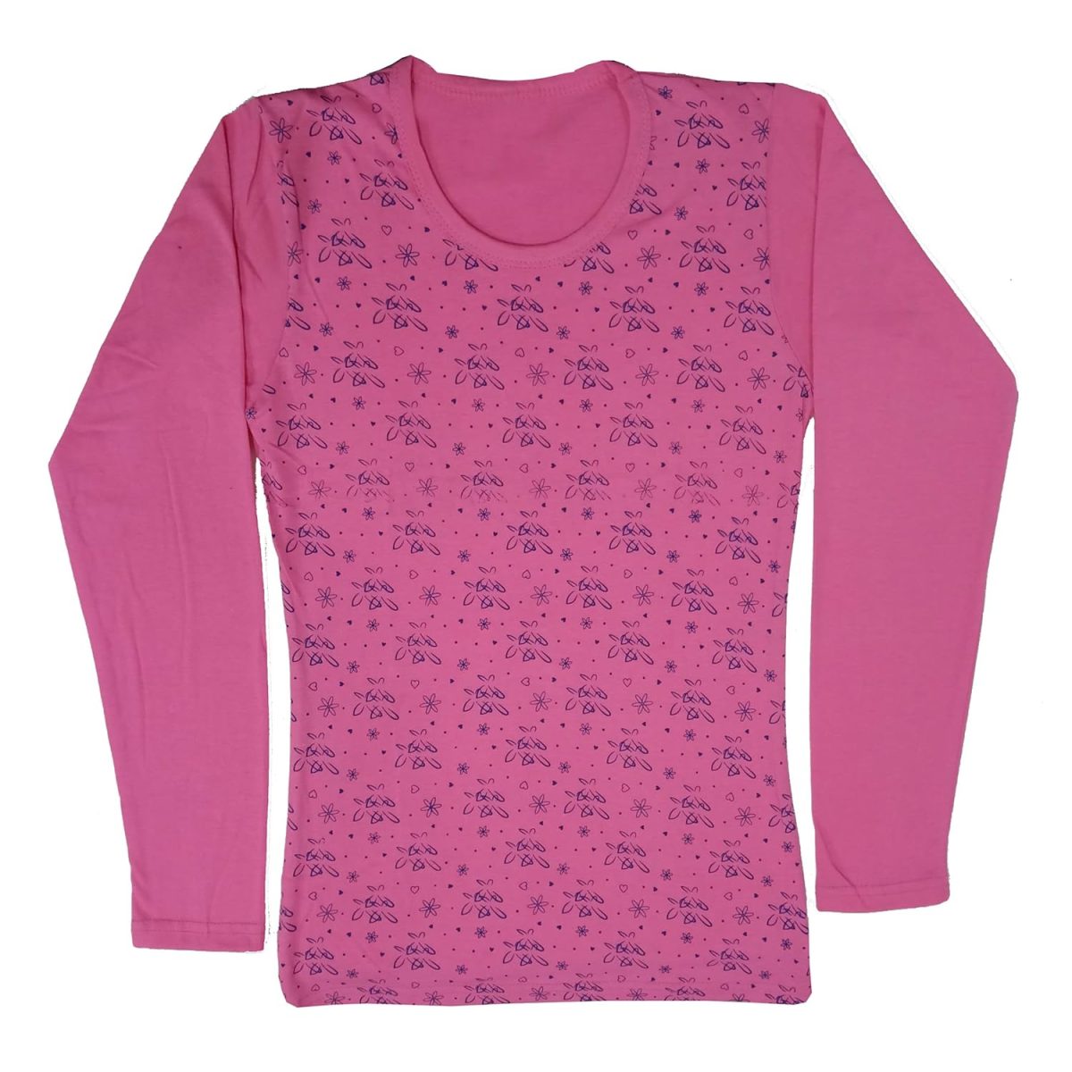 IndiWeaves Girls Cotton Full Sleeve Printed T-Shirts and Cotton Capri 3/4 Pants (Magenta,Maroon,Navy Blue,White,Pink,11-12 Years) Pack of 5 - Image 6