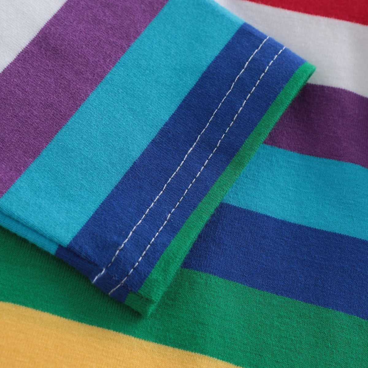 Boys Cotton Long Sleeve T-Shirts Rainbow Striped Shirts - Image 7