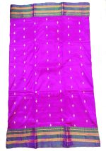 RRK Women's Silk Narayanpet Saree with Blouse Piece (Purple with Green Border) - Image 5