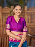 MANOHARI Women's Trendy Banarasi Silk Woven Saree with Heavy Jacquard Pattern, Elegant Design, Silk Saree with Unstitched Jacquard Blouse Piece for Weddings & Festive Occasions - Image 7