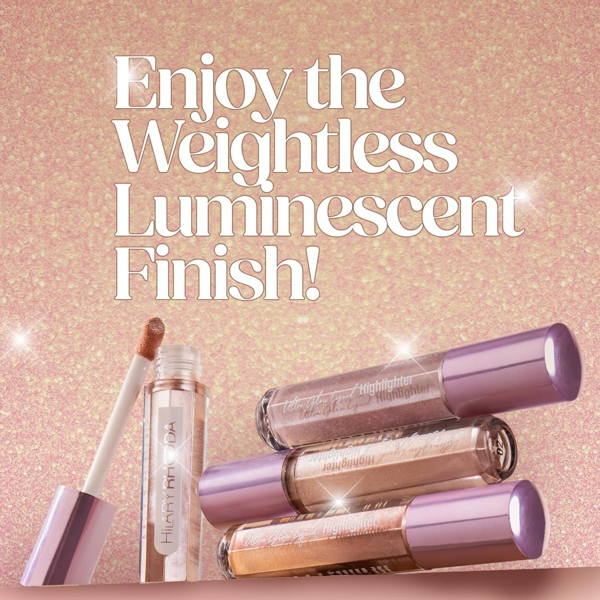 Hilary Rhoda Ultra Glow Liquid Highlighter | Illuminating & Glitter Liquid Highlighter | Dewy Finish | Cruelty-Free & Vegan | Luminescent Finish | Weightless Formula -3.8g (Ultra Pearl -Shade 01) - Image 4