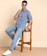 BLOCKS OF INDIA Cotton Hand Block Print Half Sleeves Summer Shirt for Men - Image 4