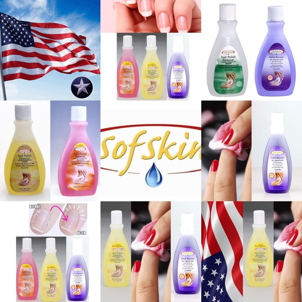 SOFSKIN (American Brand) Acetone Nail Polish Removers & Cuticles Moisturizer Combo (Lavender, Lemon & Strawberry) 230 ml each = 690 ml - Image 6