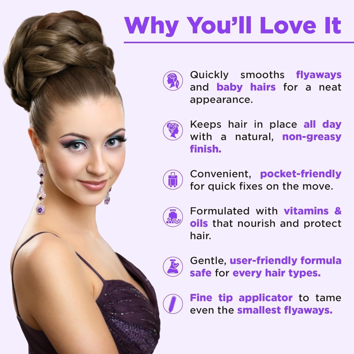 ORGATRE Frizz Free Hair Finishing Stick – Anti‑Frizz Hair Wax Wand for Flyaways, Non‑Sticky, Non‑Greasy Hold, Baby Hair Control & Edge Tamer, Rosemary Infused 15 ml - Image 7