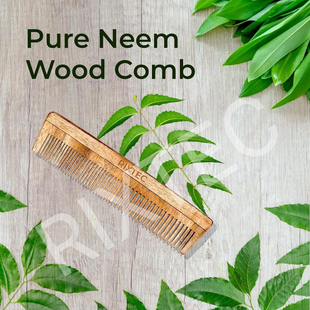 RIXTEC Neem Comb, Wooden Comb | Hair Growth, Hairfall, Dandruff Control | Hair Straightening, Frizz Control For Men and Women - Image 5