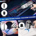 XABRCO Car Vacuum Cleaner 6 in 1 Portable Handheld Air Blower for Cleaning Dust 120W High-Power Vacuum Cleaner for Home Use Wet and Dry (Gray) || Best Car Accessories 2025 || - Image 4